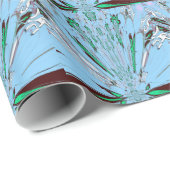 Mooie mooie Aqua Blue Amazing Floral Motive Art Cadeaupapier (Rol Hoek)