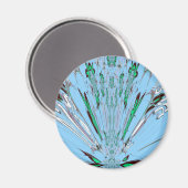 Mooie mooie Aqua Blue Amazing Floral Motive Art Magneet (Voorkant / Achterkant)