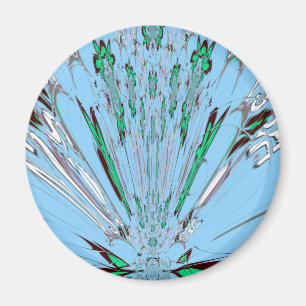 Mooie mooie Aqua Blue Amazing Floral Motive Art Magneet