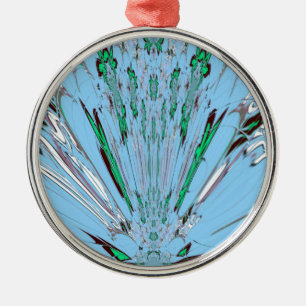 Mooie mooie Aqua Blue Amazing Floral Motive Art Metalen Ornament