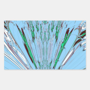 Mooie mooie Aqua Blue Amazing Floral Motive Art Rechthoekige Sticker