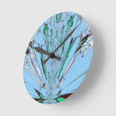 Mooie mooie Aqua Blue Amazing Floral Motive Art Ronde Klok (Hoek)