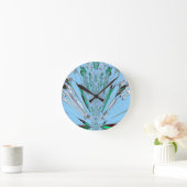 Mooie mooie Aqua Blue Amazing Floral Motive Art Ronde Klok (Huis)