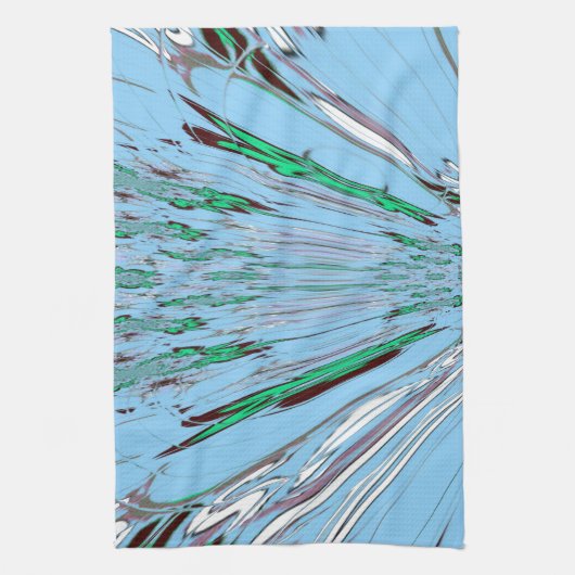 Mooie mooie Aqua Blue Amazing Floral Motive Art Theedoek (Verticaal)