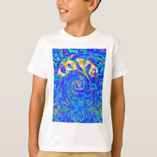 Mooie Mooie Blauwe Liefde Print Flash vectorkunst T-shirt