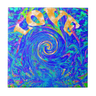 Mooie Mooie Blauwe Liefde Print Flash vectorkunst Tegeltje
