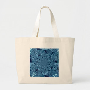 Mooie mooie iriserende blauwe caleidoscoop kunst grote tote bag