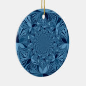 Mooie mooie iriserende blauwe caleidoscoop kunst keramisch ornament (Rechts)
