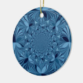 Mooie mooie iriserende blauwe caleidoscoop kunst keramisch ornament (Links)