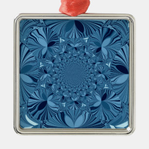 Mooie mooie iriserende blauwe caleidoscoop kunst metalen ornament