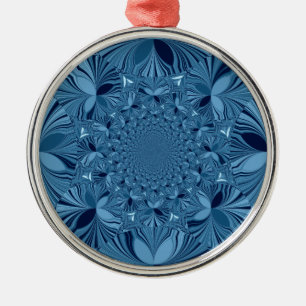 Mooie mooie iriserende blauwe caleidoscoop kunst metalen ornament