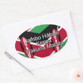 Mooie mooie Keniaanse vlag kubus met groet Ovale Sticker (Envelop)