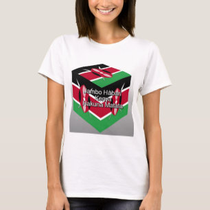 Mooie mooie Keniaanse vlag kubus met groet T-shirt