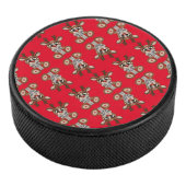 Mooie, mooie kerstrode renrendiertjes hockey puck (3/4)