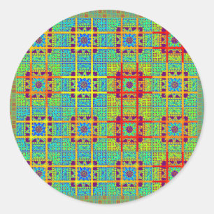 Mooie Mooie Mayan etnische Print vector ontwerp Ronde Sticker