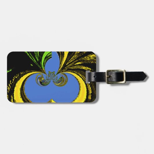 Mooie mooie Zuid-Afrikaanse geel en blauwe kunst Bagagelabel (Voorkant horizontaal)