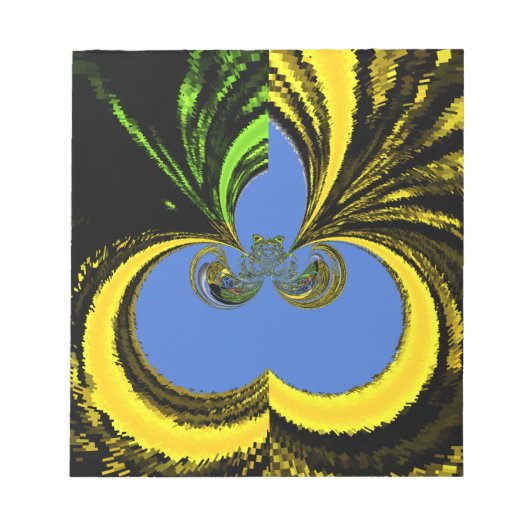 Mooie mooie Zuid-Afrikaanse geel en blauwe kunst Notitieblok (Voorkant)