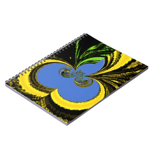 Mooie mooie Zuid-Afrikaanse geel en blauwe kunst Notitieboek (Linkerzijde)