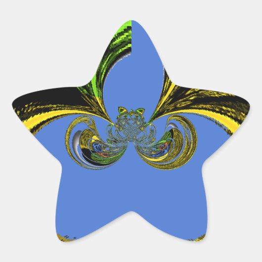 Mooie mooie Zuid-Afrikaanse geel en blauwe kunst Ster Sticker (Voorkant)