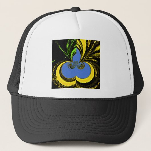 Mooie mooie Zuid-Afrikaanse geel en blauwe kunst Trucker Pet (Voorkant)