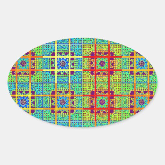 Mooie mooie Zuid-Afrikaanse Tribal Print vector Ovale Sticker (Voorkant)