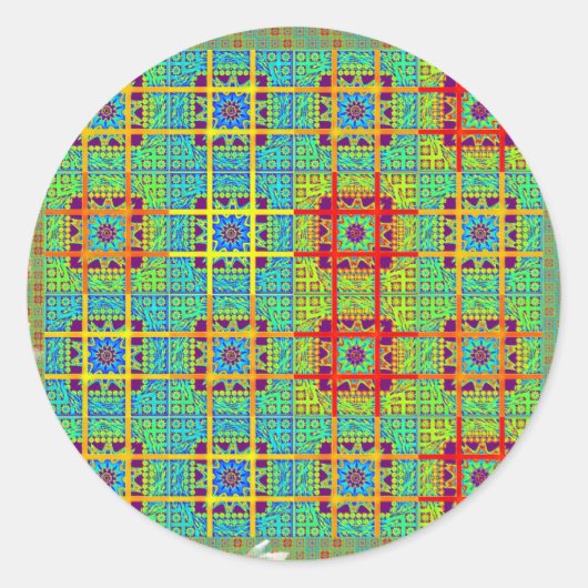 Mooie mooie Zuid-Afrikaanse Tribal Print vector Ronde Sticker (Voorkant)