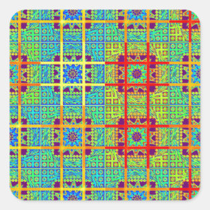 Mooie mooie Zuid-Afrikaanse Tribal Print vector Vierkante Sticker