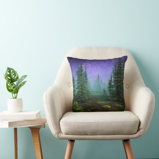 Mooie Moonlight Wilderness Scene Kussen (Stoel)