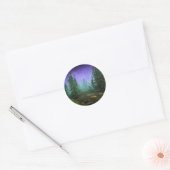 Mooie Moonlight Wilderness Scene Ronde Sticker (Envelop)
