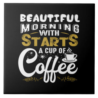 mooie morgen met een kop koffie tegeltje