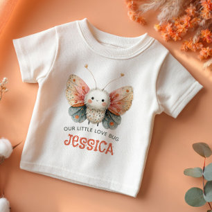 Mooie Mot Watercolor Illustratie Baby Naam Pastel