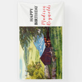 Mooie Mountain Ranch Uitzicht Verjaardag Banner (Verticaal)