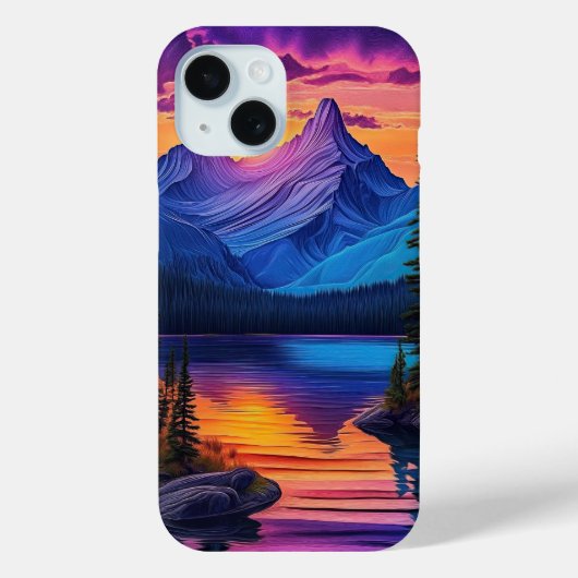Mooie Mountain Sunset Lake Natuur Schilderachtig Case-Mate iPhone Case (Achterkant)