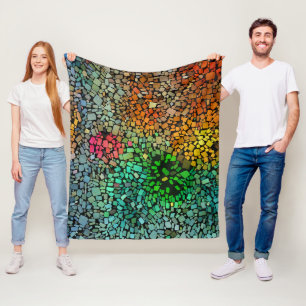 Mooie mozaïek fleece deken