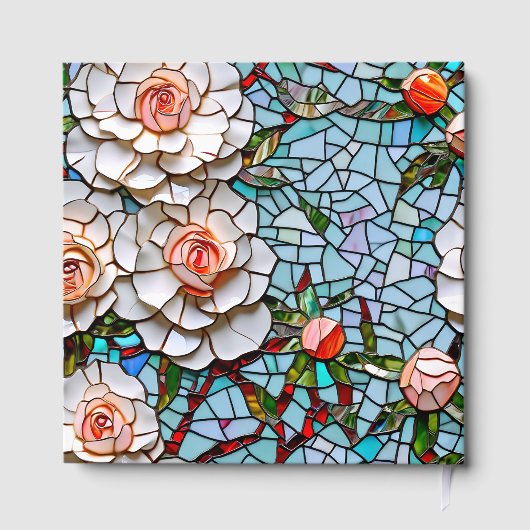 Mooie Mozaïek Glas in lood en Tegel bruiloft Gastenboek (Achterkant)