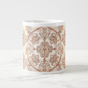 Mooie Mozaik ,Roos Gold en Beigi Design Art Extra Grote Beker