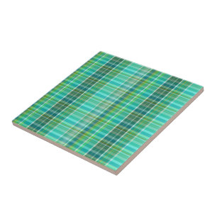 Mooie munt groen blauwgroen offwhite plaid tegeltje