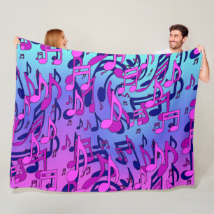 Mooie muziek Aqua Blue Roze superversleten Warm Fl Fleece Deken