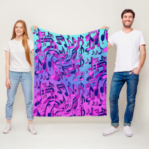 Mooie muziek Aqua Blue Roze superversleten Warm Fl Fleece Deken