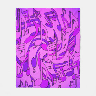 Mooie muziek in de beste muzieknoten Paarse roze n Fleece Deken
