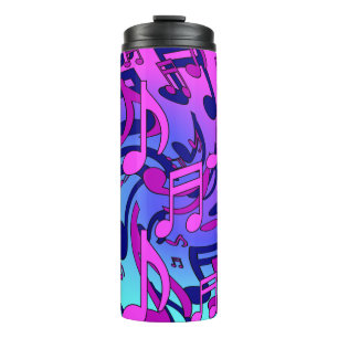 Mooie muziek toont roze Paarse blauw Aqua Thermosbeker