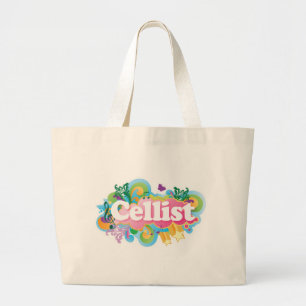Mooie muziekopname in Retro Cellist Grote Tote Bag