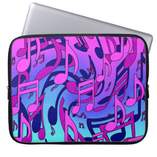 Mooie muzikale muzieknotities levendig gestroomlij laptop sleeve