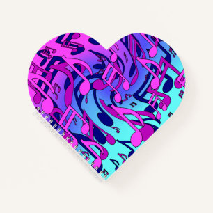 Mooie muzikale muzieknotities levendig gestroomlij notitieboek