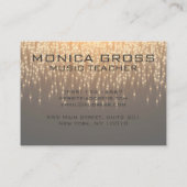 Mooie muzikale noot-sparkle confetti visitekaartje (Achterkant)