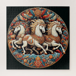 "Mooie mystieke paarden" 21 Legpuzzel