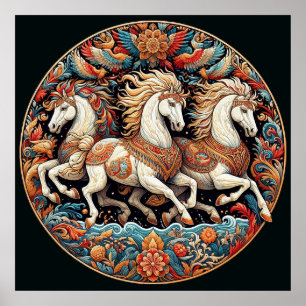 Mooie mystieke paarden 21 poster