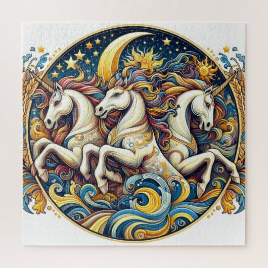 "Mooie Mystieke Paarden" 26 Legpuzzel (Verticaal)