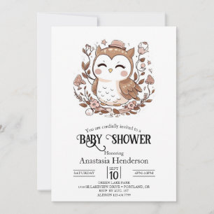 Mooie mystieke uil Baby shower Kaart