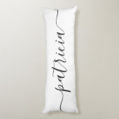 Mooie NAAM White Black Script omkeerbaar Lichaamskussen (Achterkant (Verticaal))